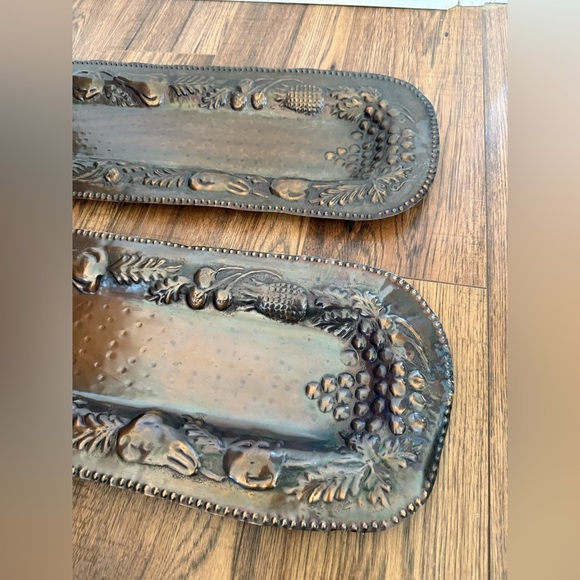 VINTAGE HAMMERED COPPER FRUIT TRAYS 2 (Made IN INDIA) - Picture 2 of 9